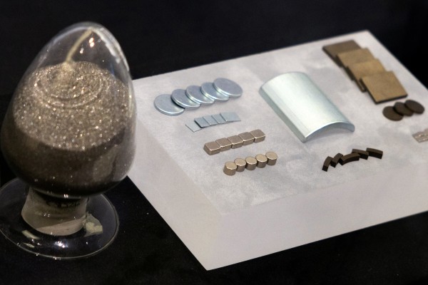 A display of rare earth elements at the National Museum in Beijing. China holds the largest reserves of the metals in the world. Photo: Reuters