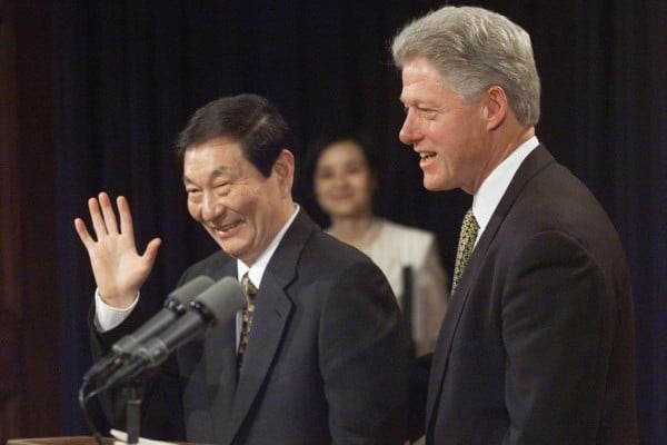 Former US president Bill Clinton (right) and former Chinese premier Zhu Rongji appear at a press conference in April 1999. Photo: AFP Former US president Bill Clinton (right) and former Chinese premier Zhu Rongji appear at a press conference in April 1999. Photo: AFP