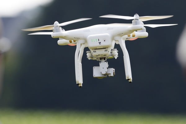 A DJI Phantom 3 drone flies during a demonstration at a farm and winery in the US state of Maryland in 2015. New restrictions on the drone trade could curb the number of Chinese drones entering the United States. Photo: AP A DJI Phantom 3 drone flies during a demonstration at a farm and winery in the US state of Maryland in 2015. New restrictions on the drone trade could curb the number of Chinese drones entering the United States. Photo: AP