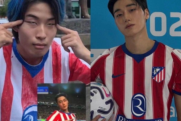 Japanese influencer Gamix (left) and K-pop singer San: Photo via Korea Times
