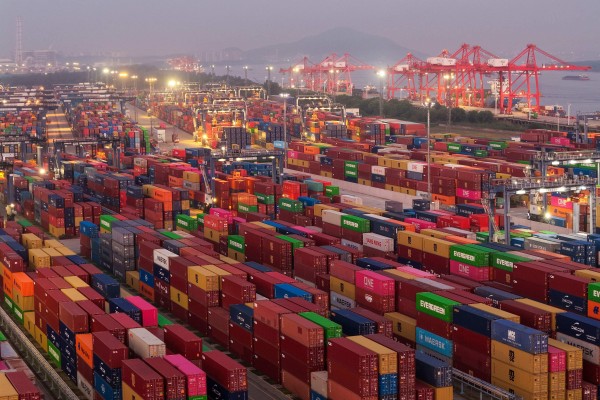 Shipping containers at a port in Nanjing, eastern China. Brussels has set a three-month deadline for a rebalancing of trade ties. Photo: AFP