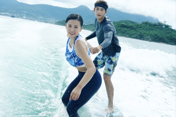 Renci Yeung (left) and Jeffrey Ngai in a still from Wakesurf Lovers (category IIB, Cantonese), directed by Fung Chih-chiang.