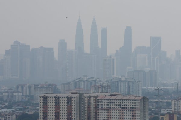 The skyline of Malaysia’s Kuala Lumpur is seen shrouded in haze from regional wildfires on Wednesday. Photo: Reuters The skyline of Malaysia’s Kuala Lumpur is seen shrouded in haze from regional wildfires on Wednesday. Photo: Reuters