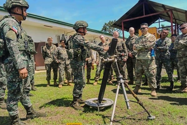 Troops from the Philippines, Britain, the US, Japan and South Korea take part in a military exercise in the Philippines in 2023. Photo: Philippine Marine Corps / Handout Troops from the Philippines, Britain, the US, Japan and South Korea take part in a military exercise in the Philippines in 2023. Photo: Philippine Marine Corps / Handout