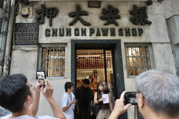The decades-old Chun On Pawn Shop in Wan Chai has been transformed into a pop-up community hub. Photo: Karma Lo The decades-old Chun On Pawn Shop in Wan Chai has been transformed into a pop-up community hub. Photo: Karma Lo