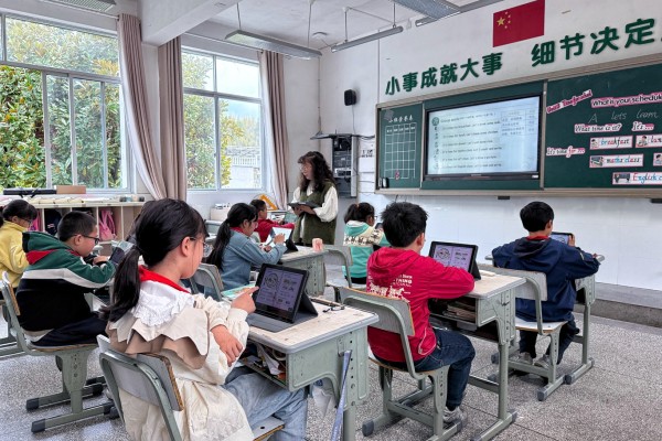 Students attend class at a school in eastern China’s Zhejiang province. Photo: Xinhua