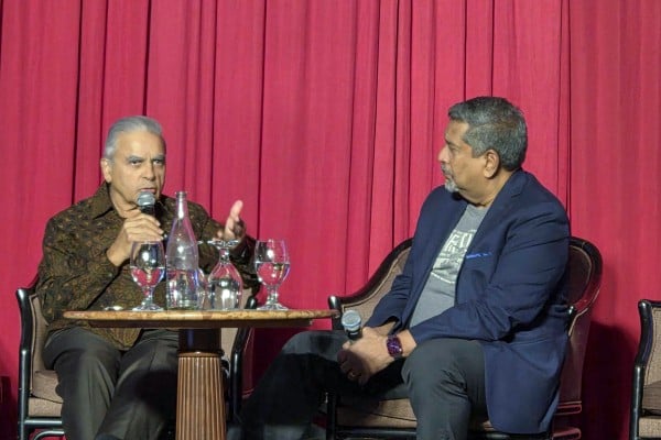 Kishore Mahbubani (left) speaks at the Penang Peace Dialogue in Malaysia on Saturday. Photo: Holly Chik Kishore Mahbubani (left) speaks at the Penang Peace Dialogue in Malaysia on Saturday. Photo: Holly Chik