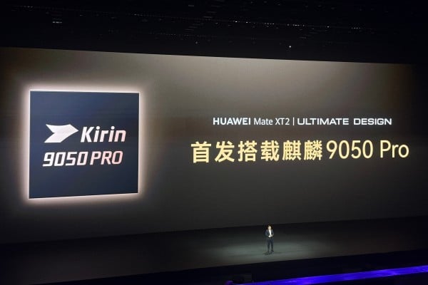 Unveiled on Monday, the Kirin 9050 Pro delivers a 42 per cent performance improvement over its predecessor with better power efficiency, according to Huawei. Photo: Weibo/定焦数码 Unveiled on Monday, the Kirin 9050 Pro delivers a 42 per cent performance improvement over its predecessor with better power efficiency, according to Huawei. Photo: Weibo/定焦数码