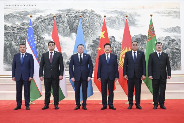 Chinese Minister of Public Security Wang Xiaohong (third from right) attends the China-Central Asia ministerial conference on public security and internal affairs in Beijing on Monday. Photo: Xinhua