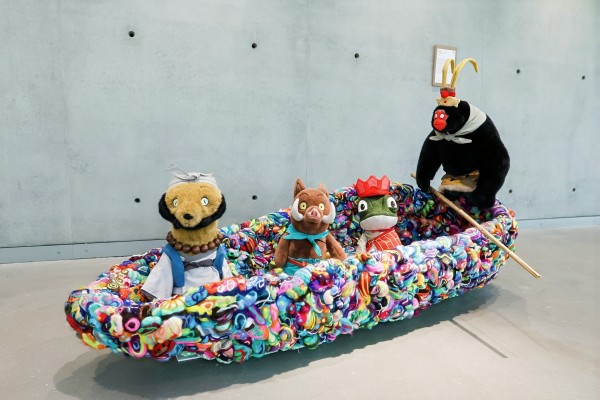Figures are displayed at Taobao’s Treasured Uglies Art Exhibition on Friday ahead of the official opening on Saturday. Photo: handout