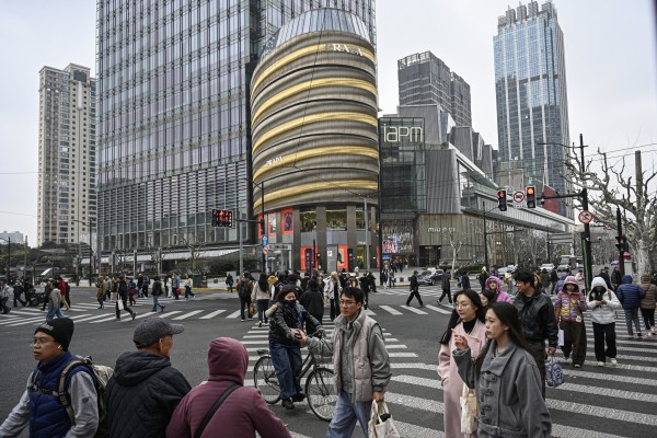 The Huaihai Road commercial district in Shanghai, China, seen on March 6. Photo: AFP