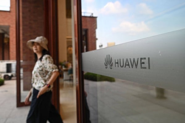 The Huawei logo is seen on glass at the compamy’s Lianqiu Lake research campus during a media tour in Shanghai on September 16, 2026. Photo: AFP The Huawei logo is seen on glass at the compamy’s Lianqiu Lake research campus during a media tour in Shanghai on September 16, 2026. Photo: AFP