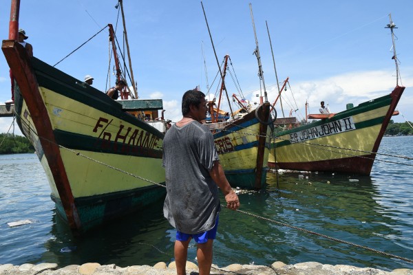 Filipino fishing boats are seen moored at a port in Masinloc town, Zambales province, in 2022. Photo: AFP
