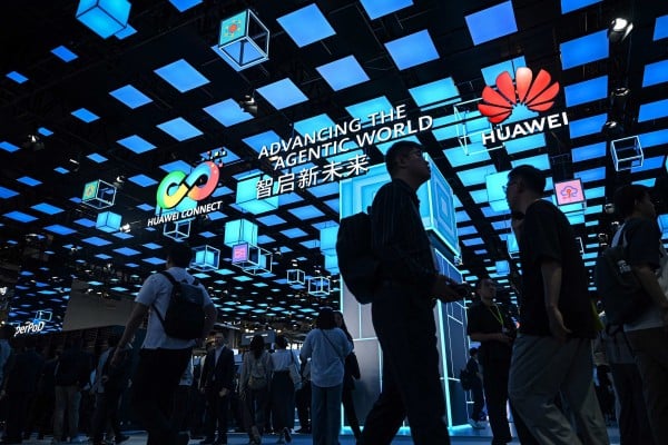 People visit an exhibition during Huawei Connect 2026 in Shanghai on Thursday. Photo: AFP People visit an exhibition during Huawei Connect 2026 in Shanghai on Thursday. Photo: AFP