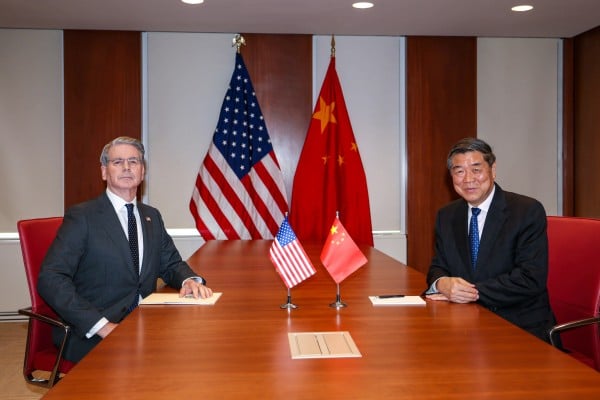 US Treasury Secretary Scott Bessent and Vice-Premier He Lifeng met in Washington on Wednesday. Photo: X/SecScottBessent US Treasury Secretary Scott Bessent and Vice-Premier He Lifeng met in Washington on Wednesday. Photo: X/SecScottBessent