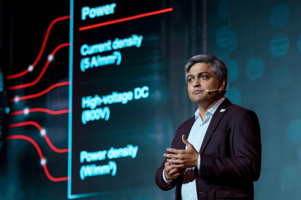 Shankaran Janardhanan, senior vice-president of GlobalFoundries’ photonics and radio frequency business, speaks at the company’s annual technology summit in Shanghai. Photo: Handout
