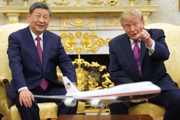 US President Donald Trump and Chinese President Xi Jinping at the Oval Office of the White House. Photo: AP