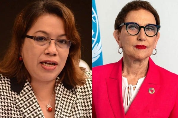 Carolyn Rodrigues-Birkett (left) and Rebeca Grynspan are the leading candidates to succeed Antonio Guterres on January 1 and become the first woman to serve as UN secretary general. Photo: Wikimedia Carolyn Rodrigues-Birkett (left) and Rebeca Grynspan are the leading candidates to succeed Antonio Guterres on January 1 and become the first woman to serve as UN secretary general. Photo: Wikimedia
