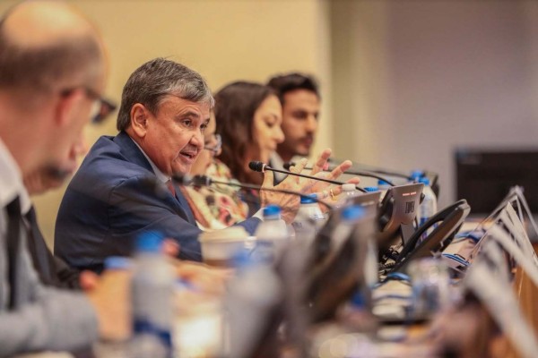 Brazil’s Minister of Social Development, Wellington Dias (centre), speaks at the United Nations General Assembly's high-level plenary session on Social Business, Youth, and Technology on Wednesday. Photo: Handout