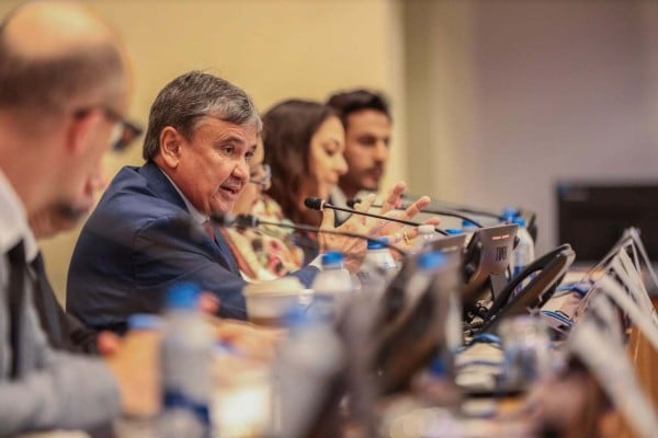 Brazil’s Minister of Social Development, Wellington Dias (centre), speaks at the United Nations General Assembly's high-level plenary session on Social Business, Youth, and Technology on Wednesday. Photo: Handout Brazil’s Minister of Social Development, Wellington Dias (centre), speaks at the United Nations General Assembly's high-level plenary session on Social Business, Youth, and Technology on Wednesday. Photo: Handout