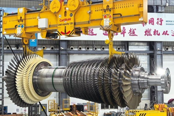 Heavy-duty gas turbine rotor at a Shanghai Electric factory. Photo: Shanghai Electric Heavy-duty gas turbine rotor at a Shanghai Electric factory. Photo: Shanghai Electric