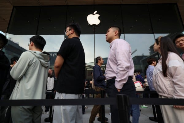 People line up outside an Apple Store as the new iPhone 18 Pro series smartphones go on sale in Beijing on September 18. Photo: Reuters People line up outside an Apple Store as the new iPhone 18 Pro series smartphones go on sale in Beijing on September 18. Photo: Reuters
