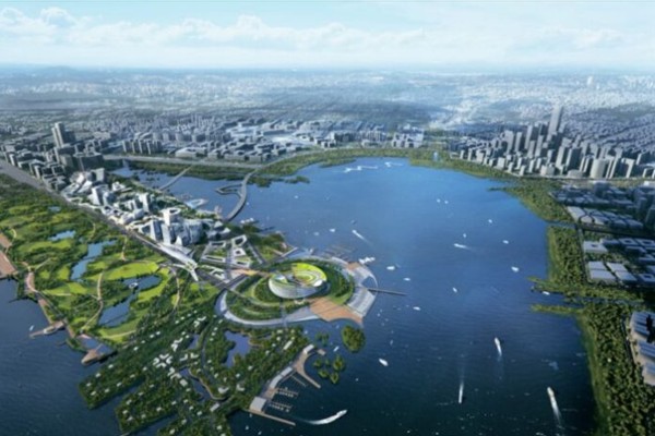 Work on Net City, which is coming up in Shenzhen’s Dachanwan port area, started last month. Photo: Weibo