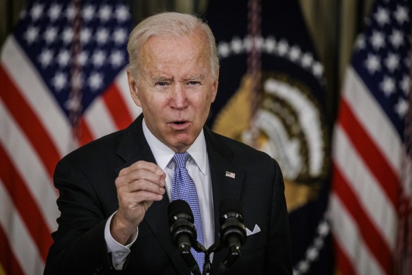 US President Joe Biden speaks during a press conference at the White House on Saturday. Photo: TNS