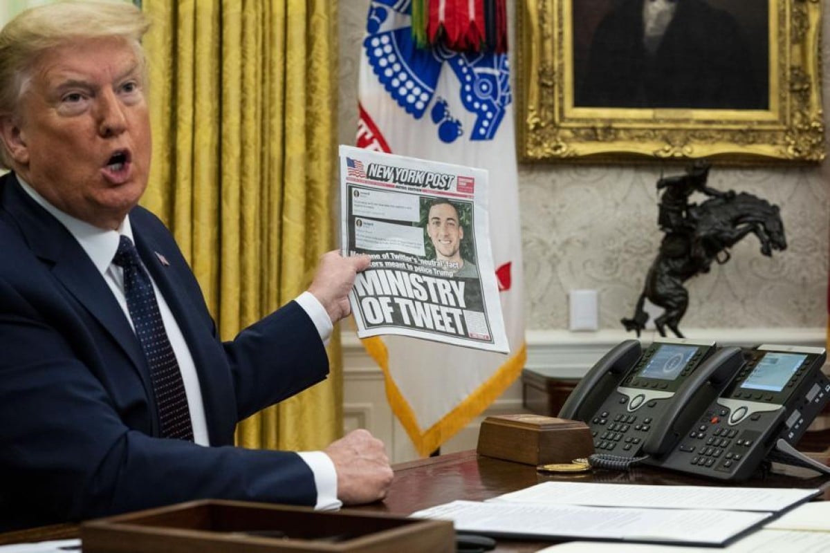 US President Donald Trump has threatened executive action against Twitter after it fact-checked some of his tweets. Photo: Bloomberg