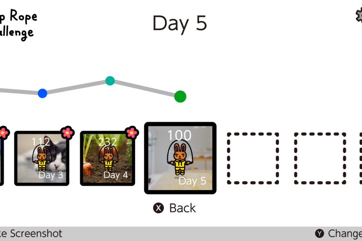 Skip virtual rope in Nintendo's free game, 'Jump Rope Challenge'.