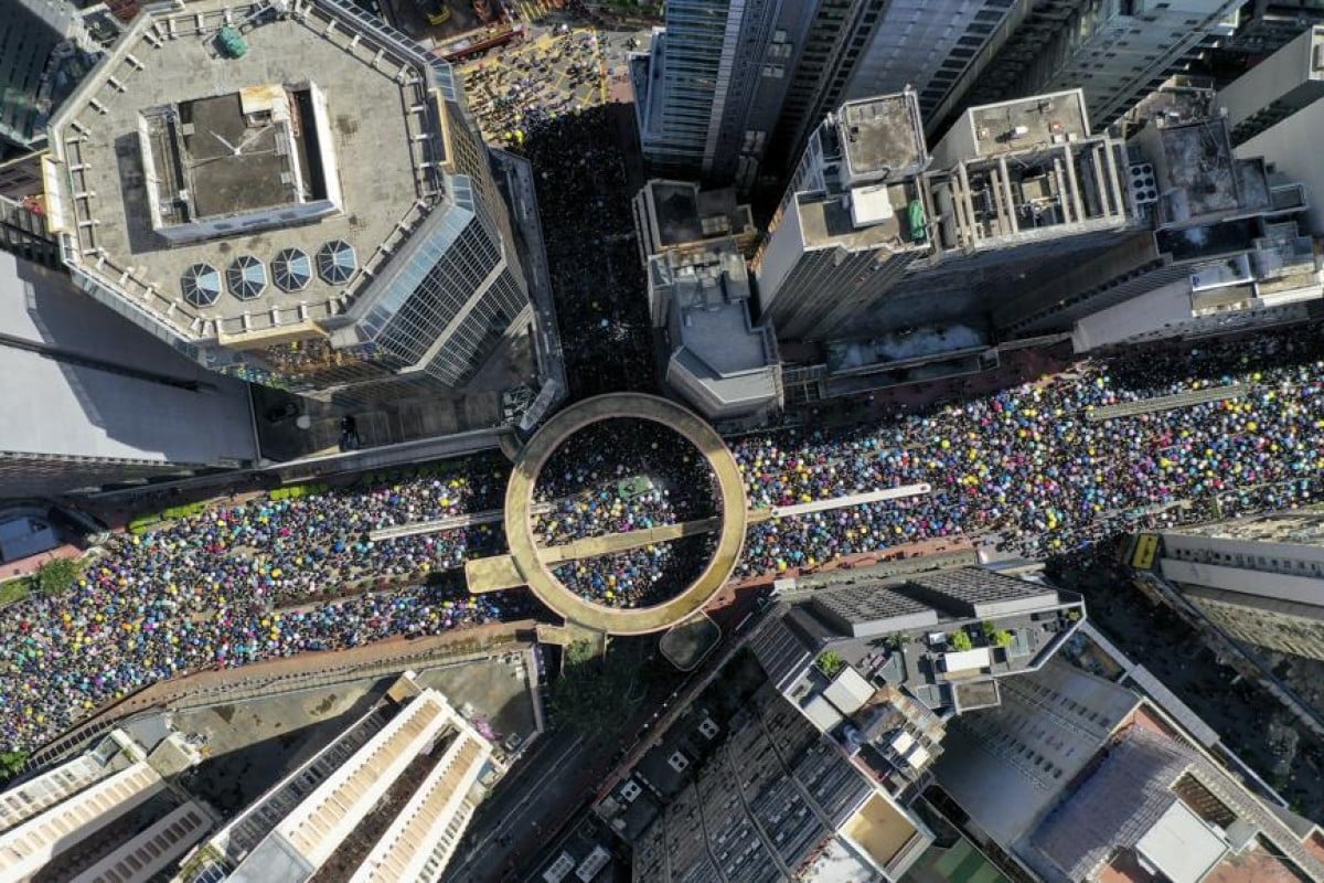 On July 1 2019, protesters marched from Victoria Park to the Central Government Offices to protest against the extradition bill. Photo: SCMP/Martin Chan