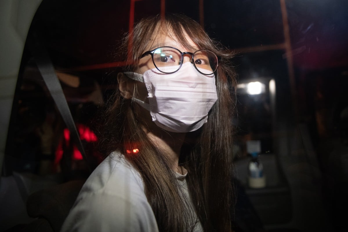Anges Chow was among those arrested for alleged violations of the national security law on Monday. Photo: EPA