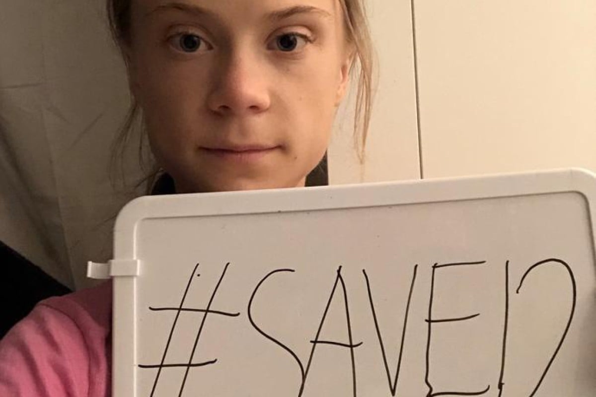 Swedish climate activist Greta Thunberg post a photo on Twitter to join the petition demanding the release of 12 Hongkongers detained in Shenzhen. Photo: Greta Thunberg / Twitter