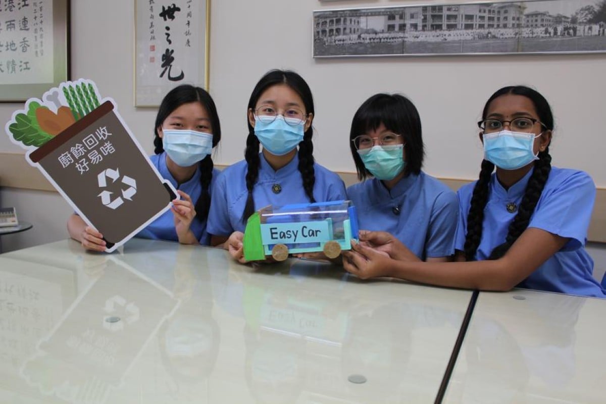 Helen (from left), Nimsing, Ceci and Mirnaali designed Easy Car to tackle the problem of food waste in the city.