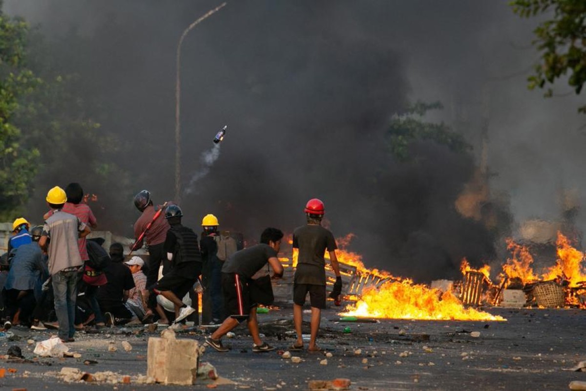 Protestors have accused China of trading Myanmar's freedom for its own benefit. Photo: AFP