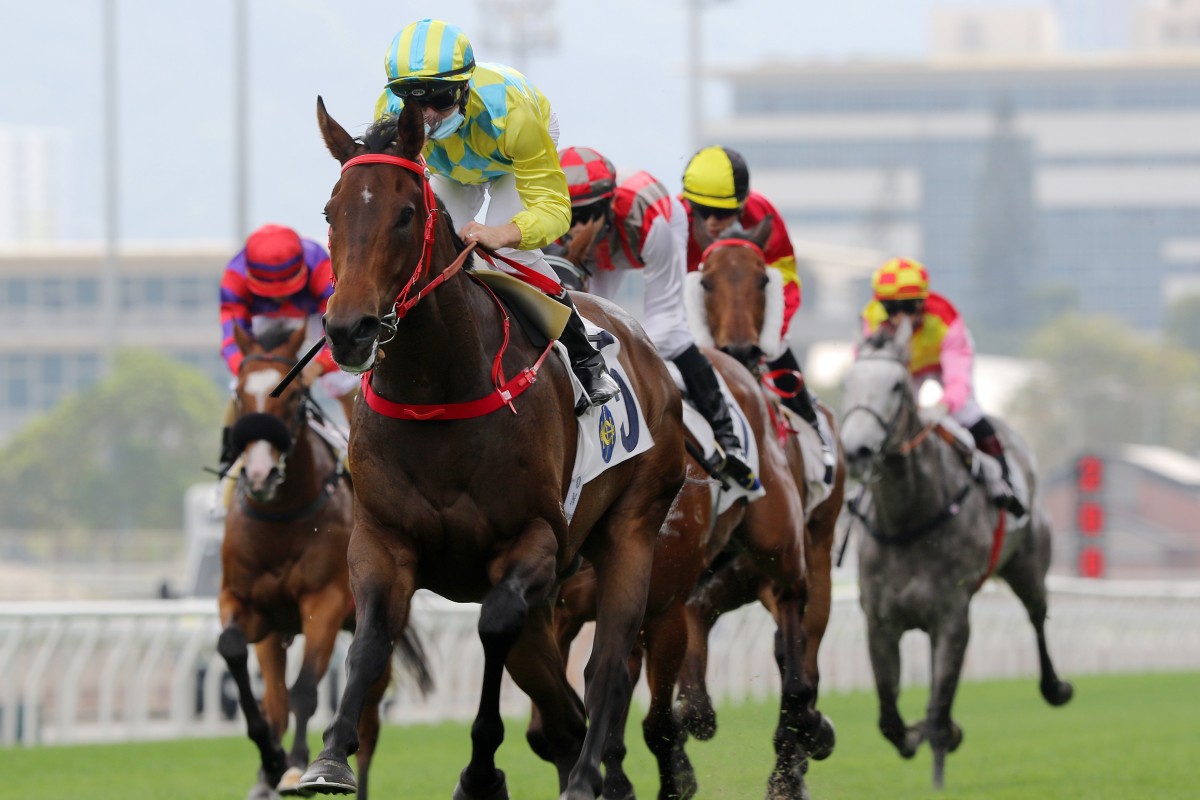 Zac Purton lifts Winner Method to victory at Sha Tin on Sunday. Photos: Kenneth Chan