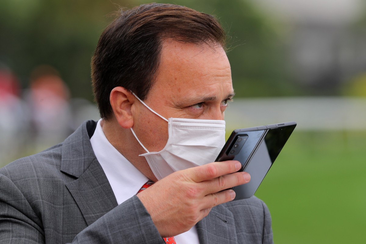 Caspar Fownes after his winner at Sha Tin on Sunday. Photos: Kenneth Chan 