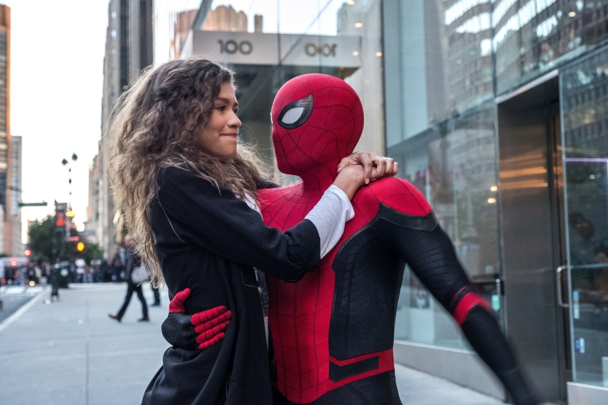 Zendaya as MJ and Tom Holland as Peter Parker (aka Spider-Man) in Marvel’s “Spider-Man: Far From Home.” Photo: Sony Pictures/TNS