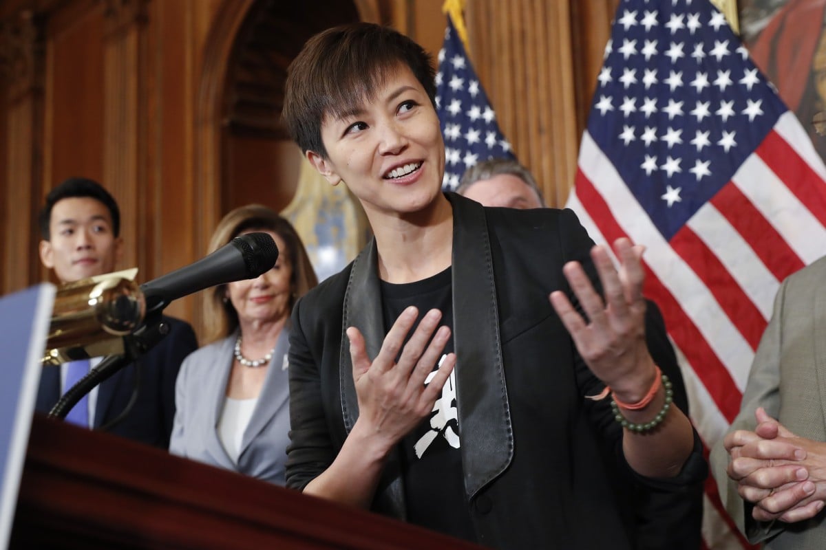Pro-democracy activist Denise Ho speaks during a news conference on human rights in Hong Kong in Washington DC in 2019. She recently had her concert cancelled over alleged public safety concerns. Photo: AP
