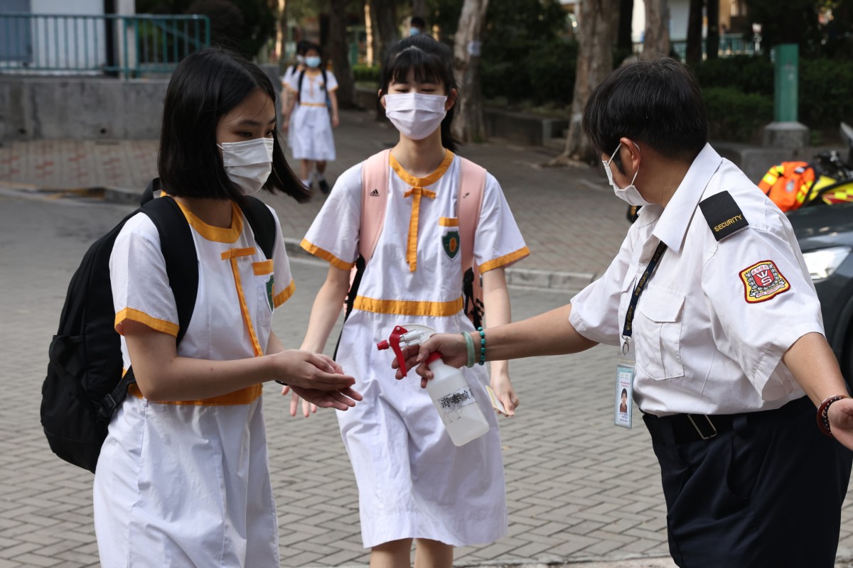Students return to a full day of lessons at Ho Ngai College in Tuen Mun. Photo: SCMP/ K. Y. Cheng