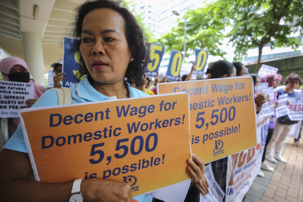 Hong Kong’s domestic workers have been demanding better wages for years. Photo: Nora Tam