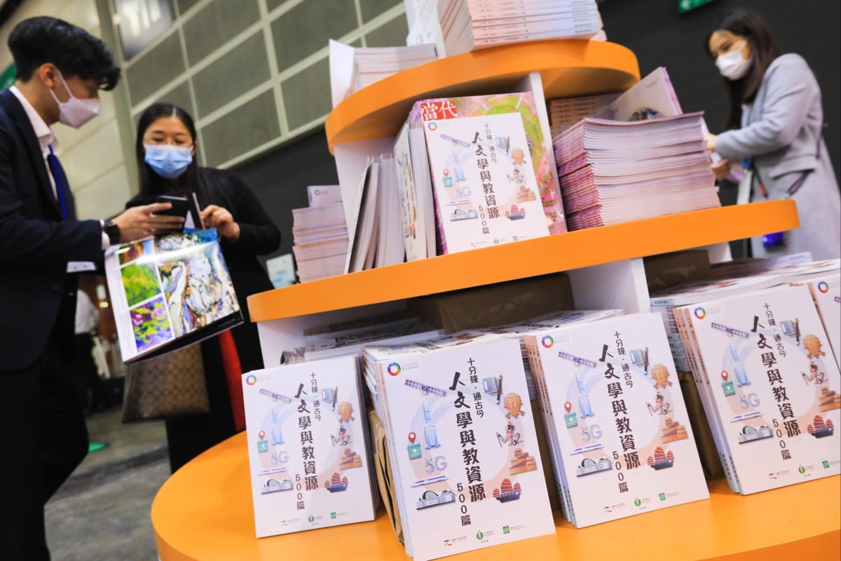 Textbooks launched by think tank Our Hong Kong Foundation. Photo: SCMP / Felix Wong