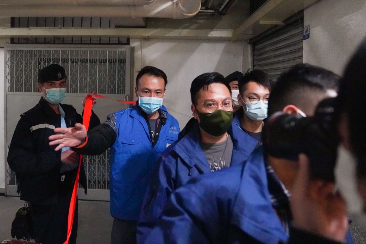 Ronson Chan Ron-sing, chairman of the Hong Kong Journalists Association and Stand News deputy assignment editor, was taken in for questioning this morning but not arrested. Photo: SCMP/ Sam Tsang
