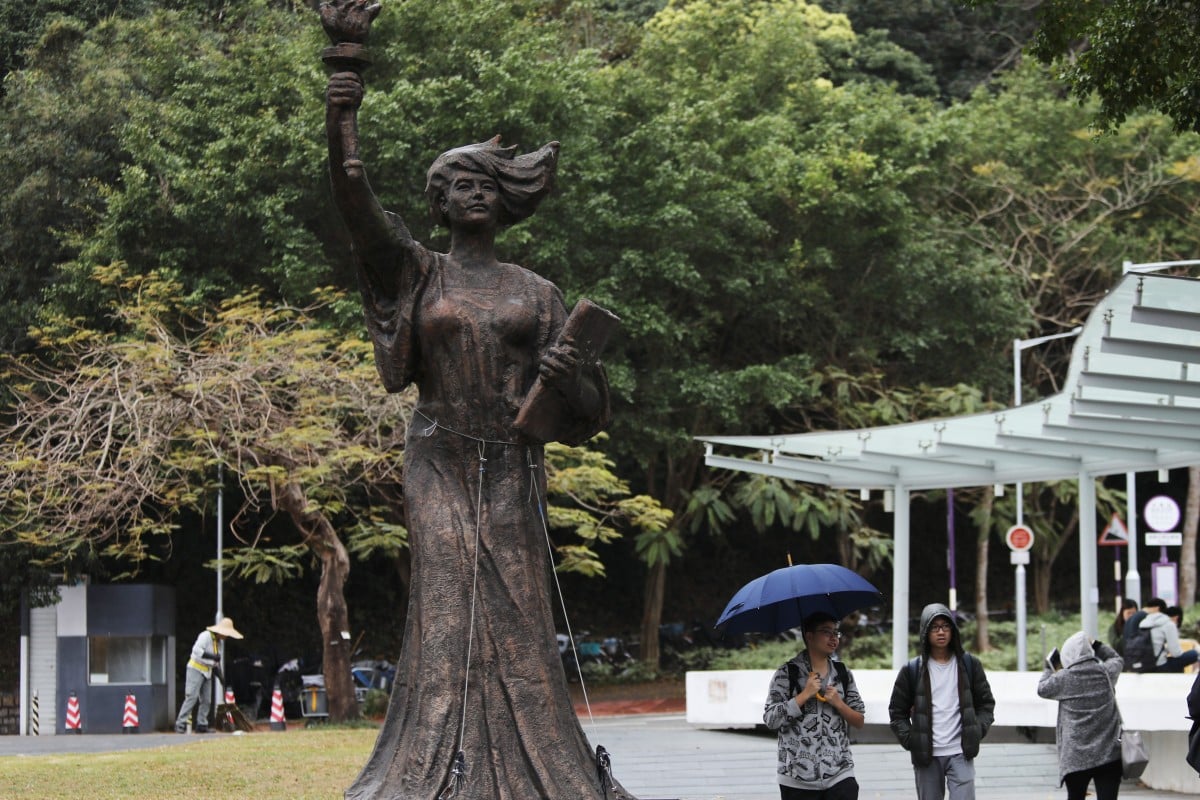The Goddess of Democracy statue has been removed from the Chinese University campus where it had stood for about 10 years. Photo: Sam Tsang