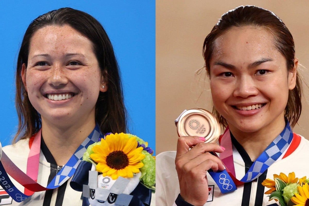 Siobhan Haughey (right) and Sarah Lee Wai-sze both won medals at the 2020 Tokyo Olympic Games. Photos: Reuters