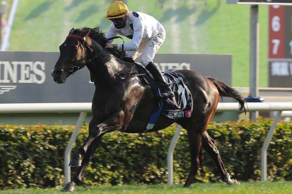 Golden Sixty wins last month’s Hong Kong Mile. Photos: Kenneth Chan