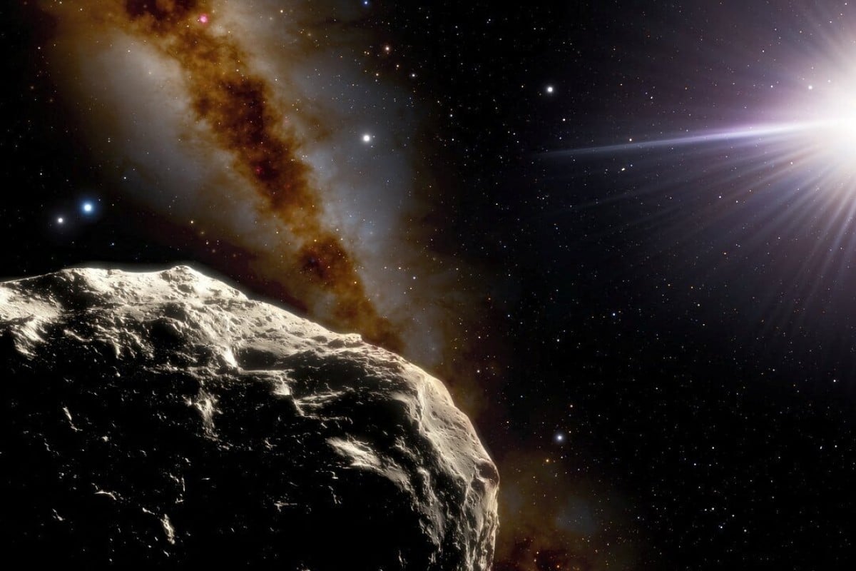 An undated illustration shows the asteroid called 2020 XL5, an asteroid companion to Earth that orbits the sun along the same path as our planet, that is about 1.2 kilometres (0.73 miles) in diameter. It is known as a Trojan asteroid and is only the second one known around Earth. Photo: NOIRLab/NSF/AURA/J. da Silva/Spaceengine/Handout via REUTERS