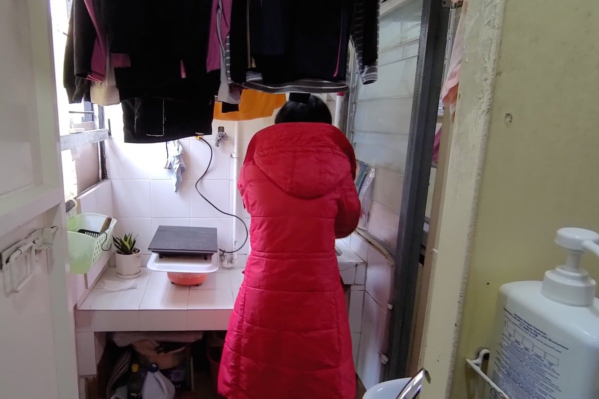 Lau, 46, lives by herself in Shek Lei interim housing, where she is only a 10-minute walk away from where her ex-spouse and daughter reside. Photo: Handout