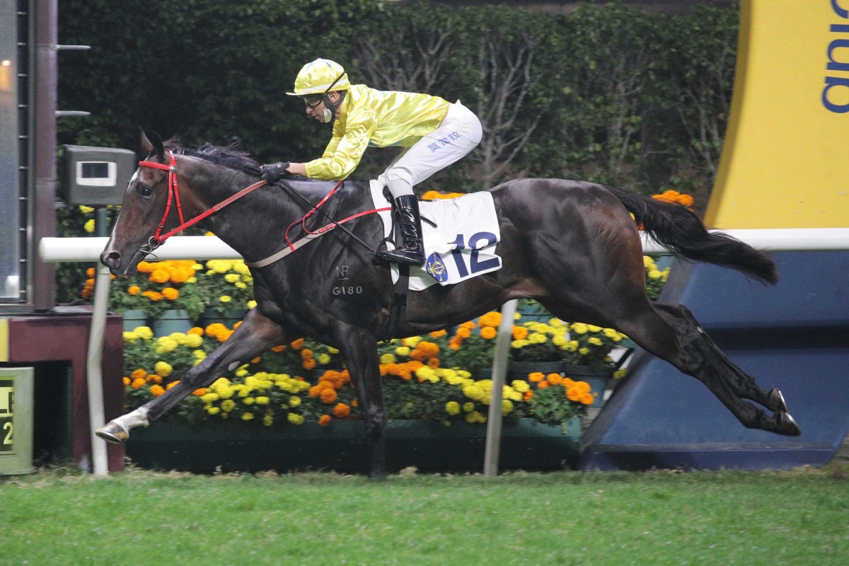 Lucky Sweynesse and Joao Moreira run out winners at Happy Valley. Photo: HKJC 