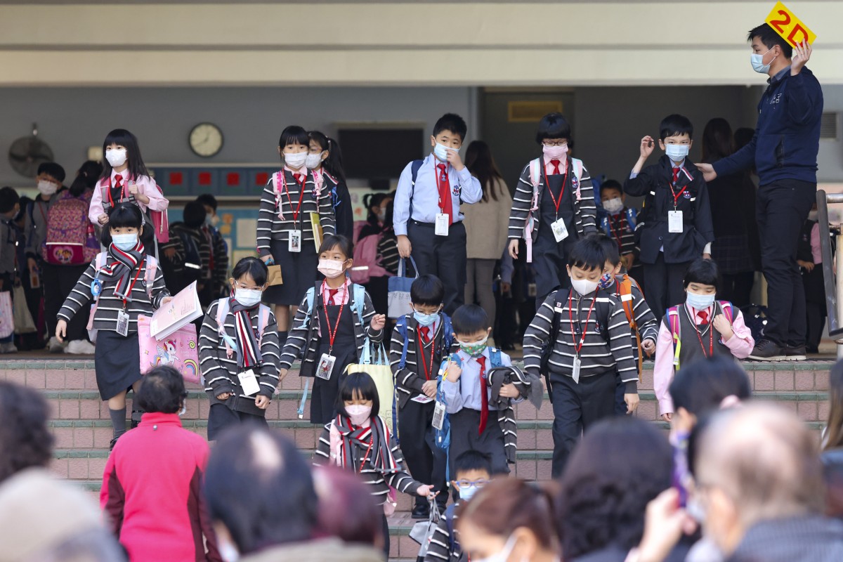 Hong Kong leader Carrie Lam on Wednesday urged parents to get their children vaccinated so full-day, in-person classes could resume. Photo: Nora Tam